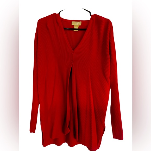 Vintage Cotton Ginny 100% Cotton V-Neck Dual Top fasten long sleeve cardigan. - Picture 1 of 1